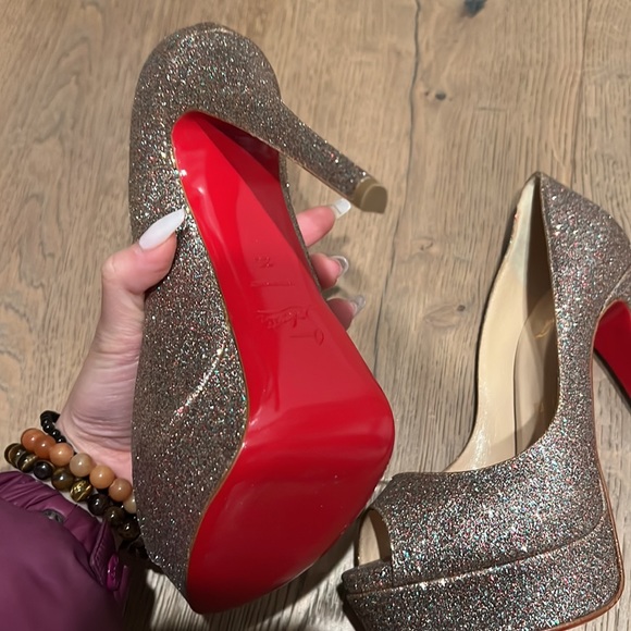 NWOT Christian Louboutin glitter platform heels size 36 - Picture 3 of 3
